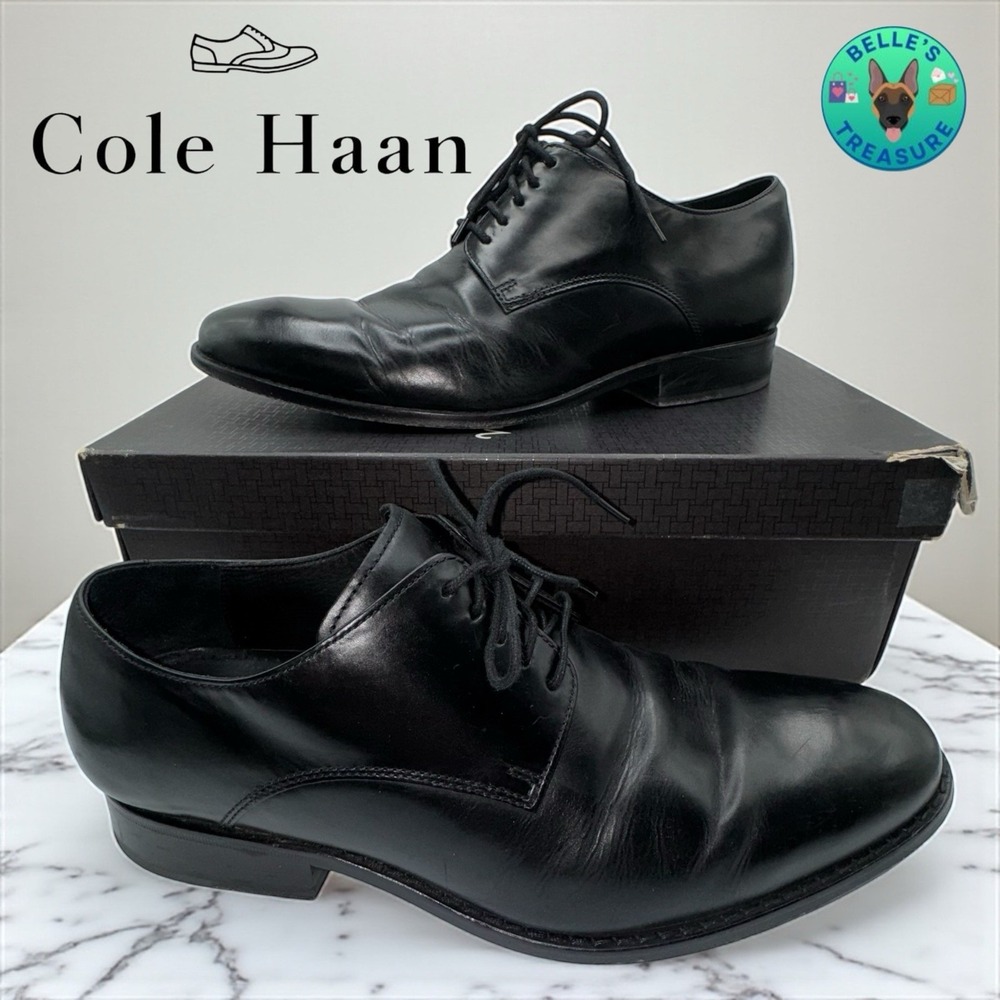 Cole Haan Air Colton Plain Oxford Men 10.5 M Black Leather Dress Shoe C08894
